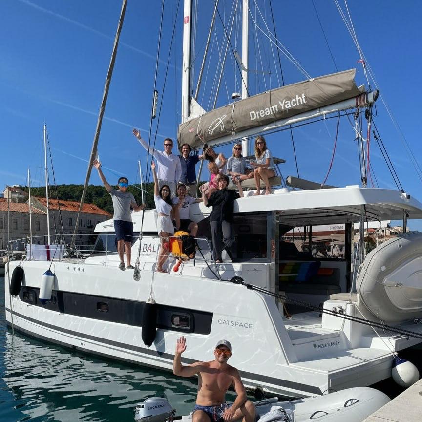 Family sailing on the French Riviera